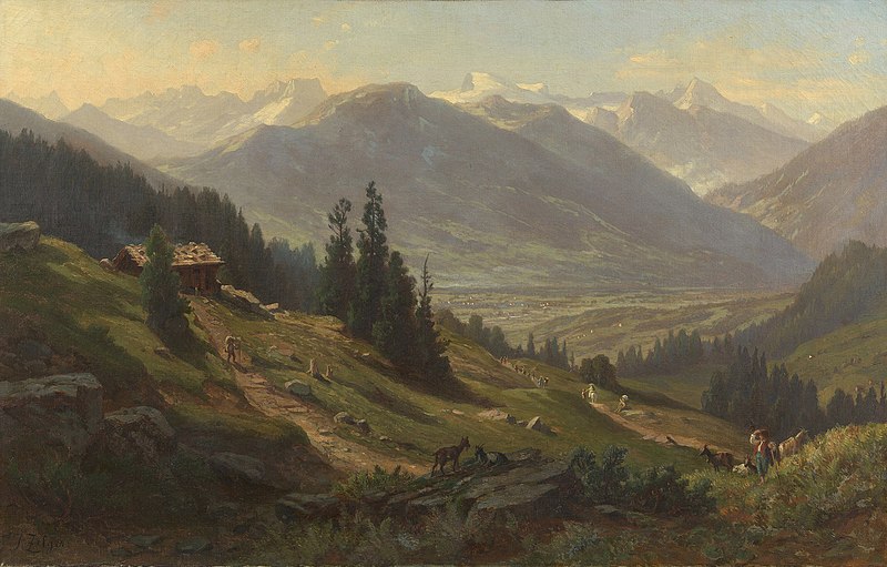 File:Jakob Joseph Zelger (1812-85) - View from the Pilatus towards Sarnerboden - RCIN 403721 - Royal Collection.jpg