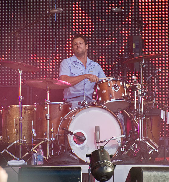 Coghill on drums, in Melbourne, January 2010. He joined in 1990.