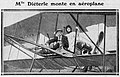 Photographie du journal Excelsior en 1911 : « Mlle Diéterle monte en aéroplane ».