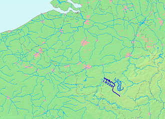 The Lesse and its tributary the Lomme in Belgium KaartLesse.jpg