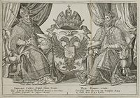 Германо-римский император (кайзер) и германо-римский король, Антверпен, 1581 год. размер 22 x 33 см.