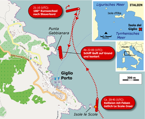 Karte der Havarie der Costa Concordia (13-1-2012).png