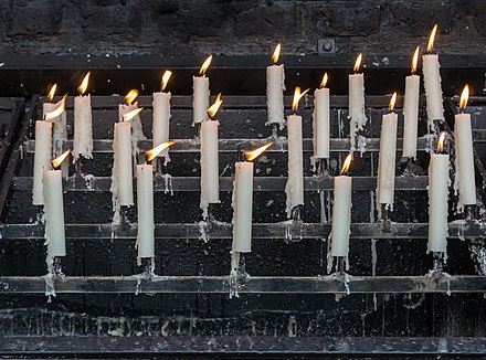 In many churches, you can leave a donation in exchange for a votive candle.