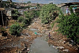 Bidonvila de Kibera en lo 2009