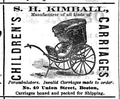 Una pubblicità per una delle prime carrozzine nell'elenco di Boston del 1868.
