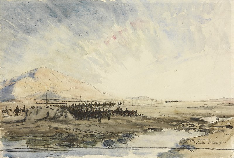 File:Kuneitra - Australians setting out from Kuneitra. on the left is Mount Hermon. Art.IWMART1574.jpg