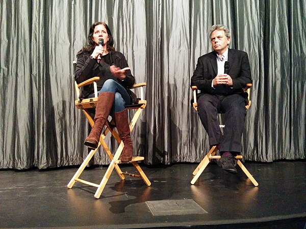 Poitras introducing her film Citizenfour at the IFC Center in NYC on opening night