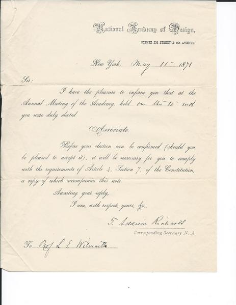 File:Letter to Wilmarth from National Academy of Design, May 11, 1871.pdf