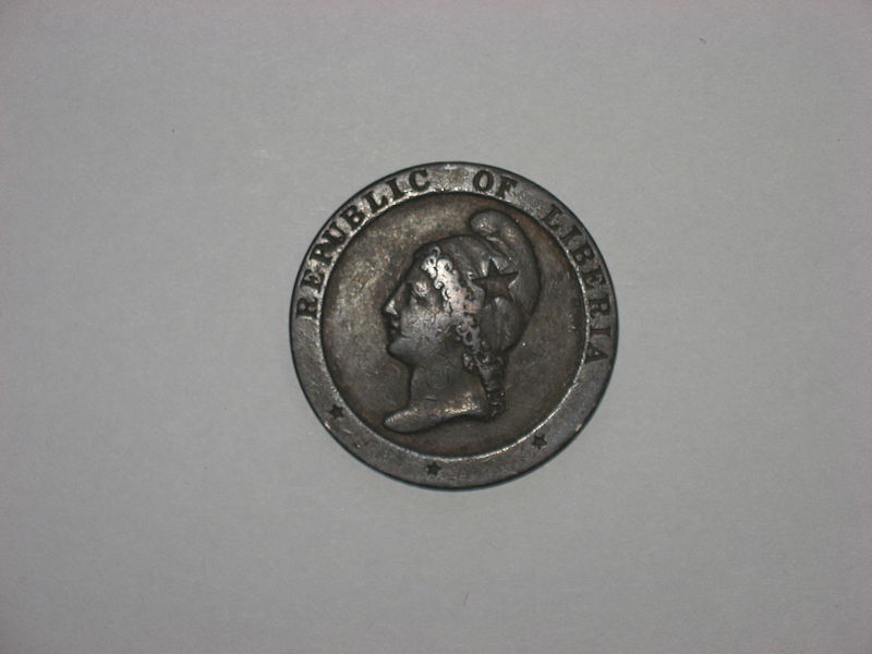 File:Liberian two-cent coin, 1862, obverse.jpg