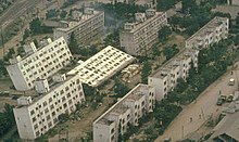 Effects of soil liquefaction during the 1964 Niigata earthquake Liquefaction at Niigata.JPG