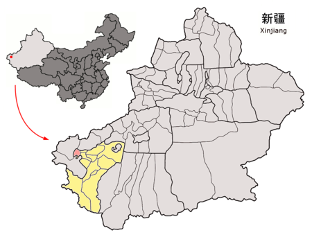 Location of Shufu within Xinjiang (China).png