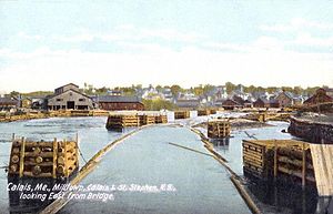 Looking East from Bridge, Calais, ME.jpg