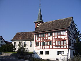 Dietlikon Reformierte Kirche und Fachwerkhaus