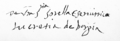 Signature of Lucrezia March 1519. The letter was addressed to her sister-in-law Isabella Gonzaga. Archives Gonzaga at Mantova (Italy)