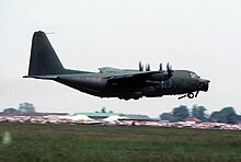 MC-130 beim Überflug, Mildenhall 1984