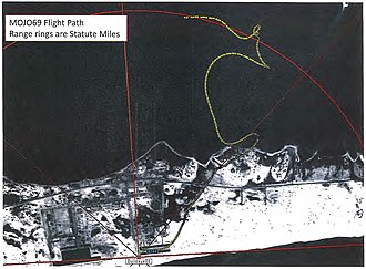 Illustration showing MOJO 69 flight path, 10 Mar 2015 MOJO 69 Flight path (extracted from Exhibit 20).jpg