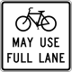 Cyclists may use full lane