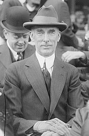 Connie Mack in 1916. Connie Mack is the all-time leader in career wins and losses by a manager. MackInStands1916.jpg