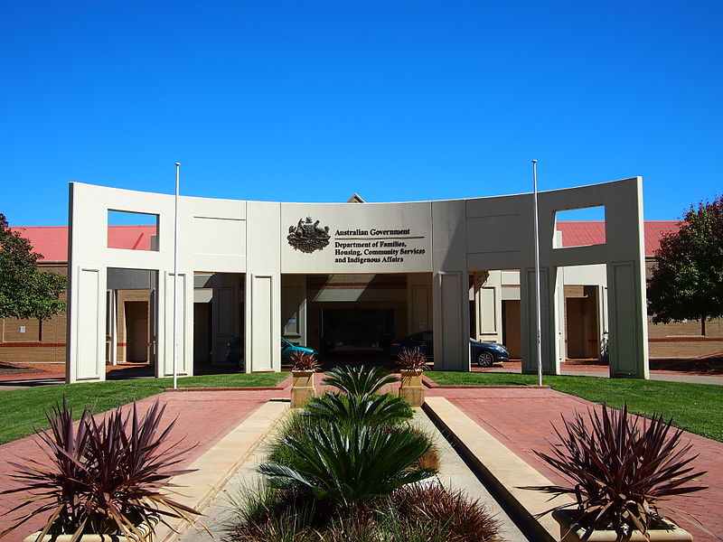 File:Main entrance to FaHCSIA offices March 2013.jpg