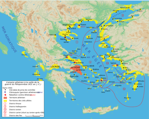 Map athenian empire 431 BC-fr