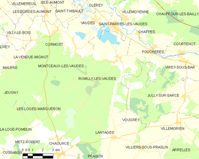 Poziția localității Rumilly-lès-Vaudes