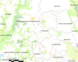 Mapa obce Graissac