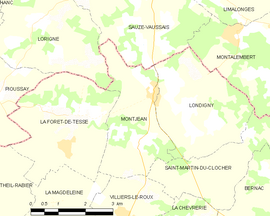 Mapa obce Montjean
