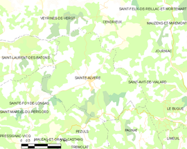 Mapa obce Sainte-Alvère