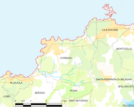 Mapa obce Corbara