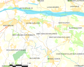 Mapa obce Saint-Jean-des-Mauvrets