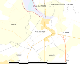 Mapa obce Pontaubault