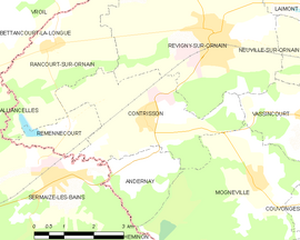Mapa obce Contrisson