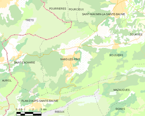 Poziția localității Nans-les-Pins
