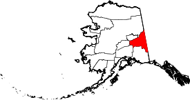 Koort vun Southeast Fairbanks Census Area