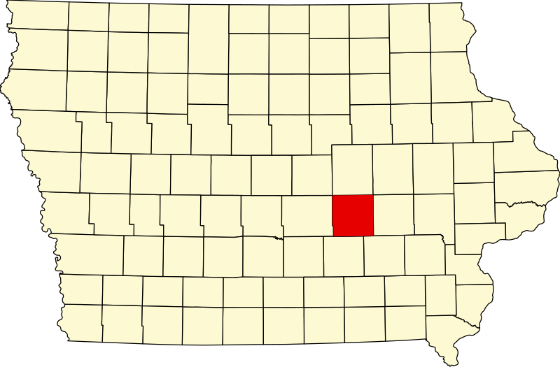صورة:Map of Iowa highlighting Poweshiek County.svg