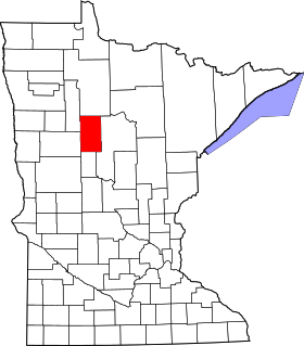 Map of Minnesota highlighting Hubbard County.svg