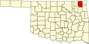 Craig County map Map of Oklahoma highlighting Craig County.svg