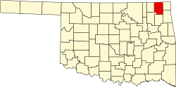 Map of Craig County within Oklahoma