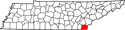 Map of Tennessee highlighting Polk County.svg
