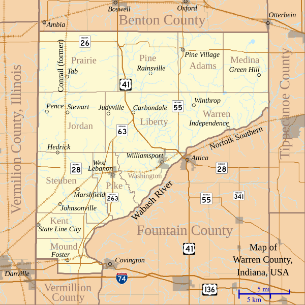 File:Map of Warren County, Indiana.svg