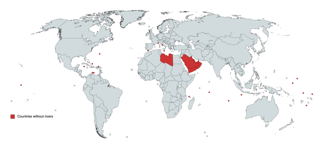 List of countries without rivers