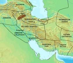 Map of the Ahmadilis in 1180 CE.[1]