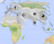 Distribution of religion in the Old World during the 15th century.