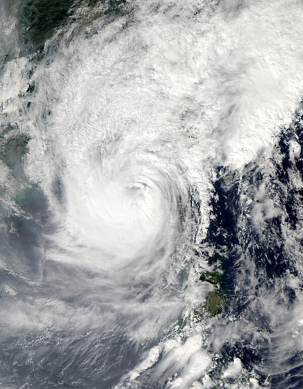 Typhoon Megi approaching China on October 22