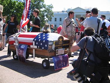 Memorial of a fallen Marine brought to the White House Memorial of a fallen Marine at the White House.JPG