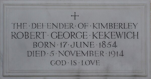 Memorial in Exeter Cathedral