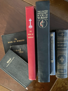 Several liturgical books from multiple Methodist denominations Methodist liturgical books.png