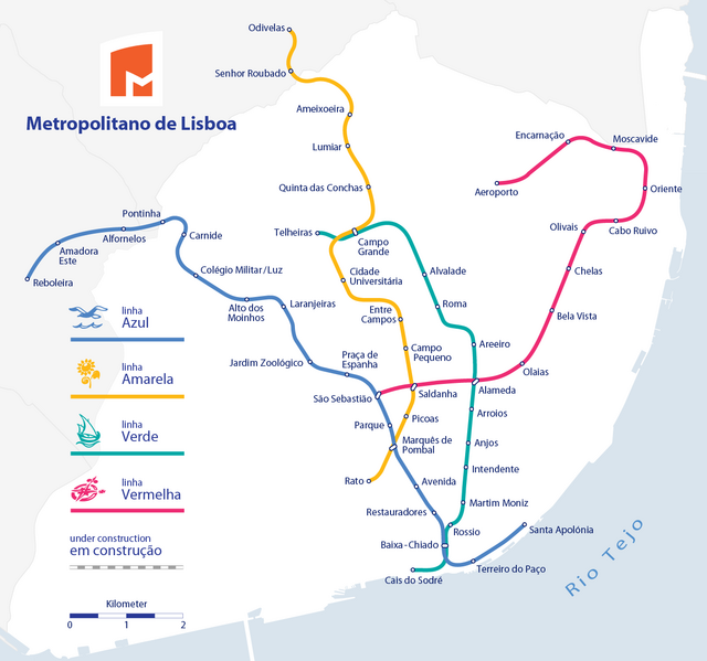 Arroios está localizado em: Metro de Lisboa