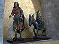 Église abbatiale de Moissac. La Fuite en Égypte : bois sculpté peint et doré, de la fin du XVe siècle
