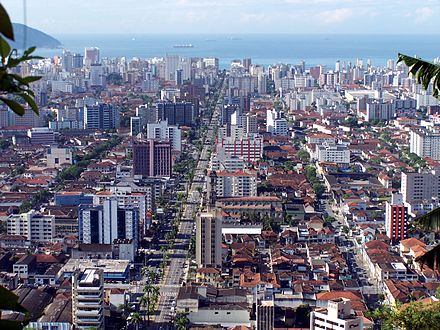View of Santos from mt Serrat. Notice Ana Costa avenue